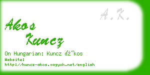 akos kuncz business card